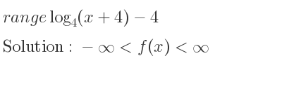 The range of log_{4}(x+4)-4 is -infinity <f(x)<infinity